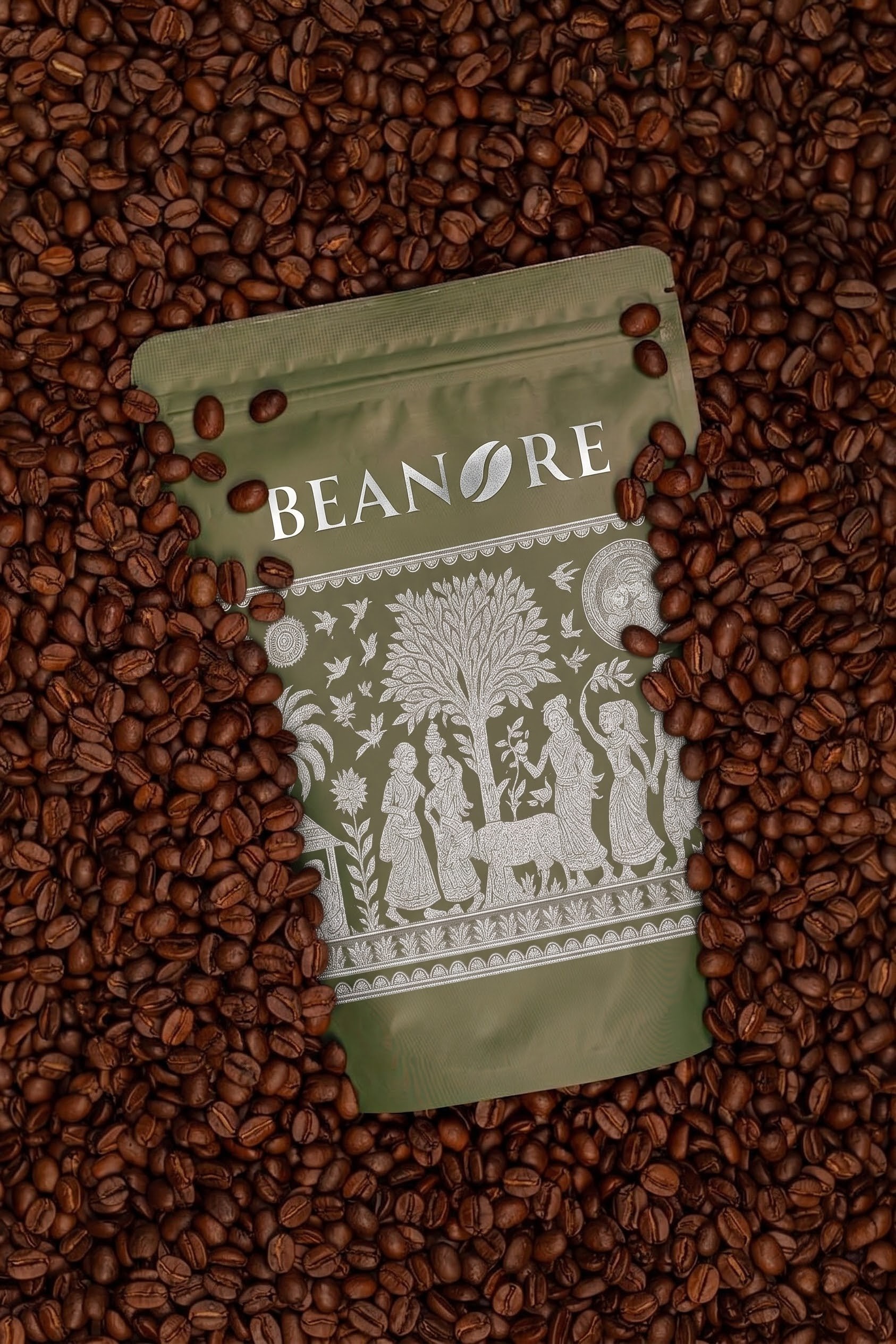 Roasted coffee bean pack